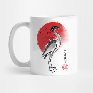 Heron sumi-e Mug